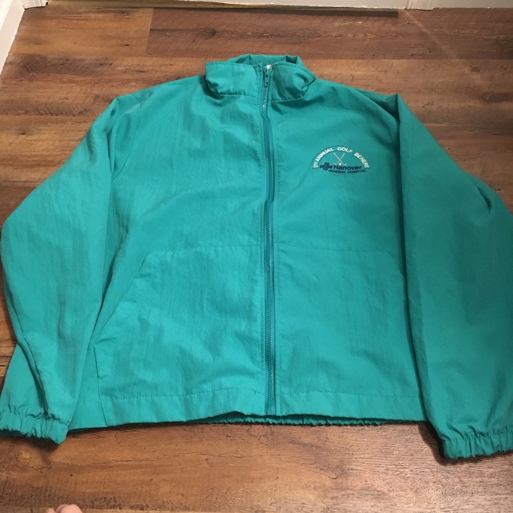 Vintage Zip Up Teal Windbreaker Jacket
